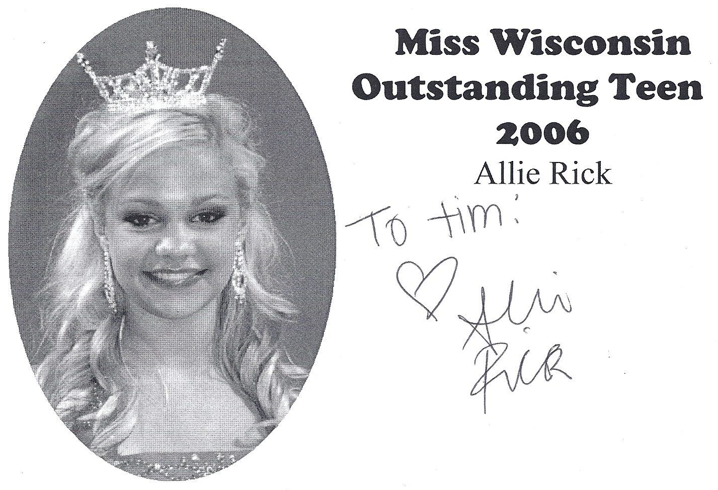 Allie Rick, Miss Wisconsin Outstanding Teen 2006