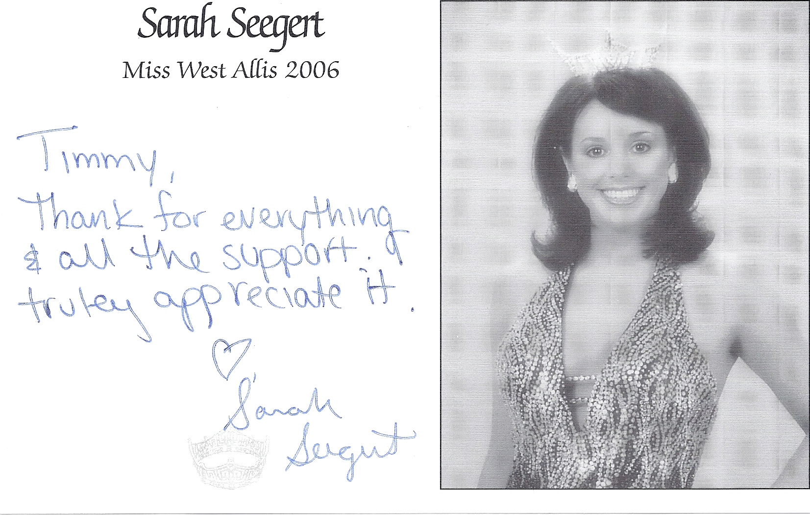 Sarah Seegert, Miss West Allis 2006